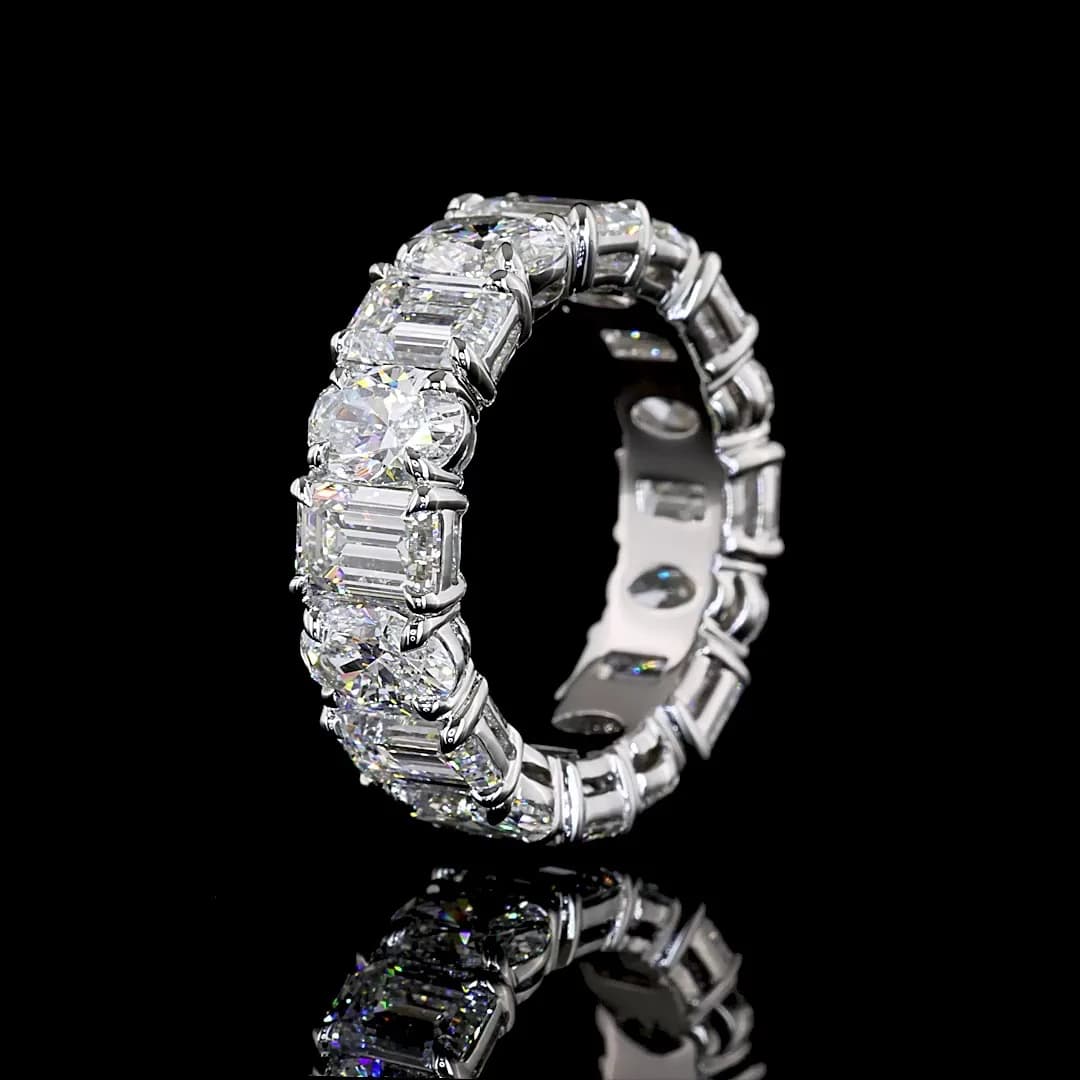 7 Carat Emerald & Oval Cut Eternity Band | The Art of Eternal Brilliance Lifestyle