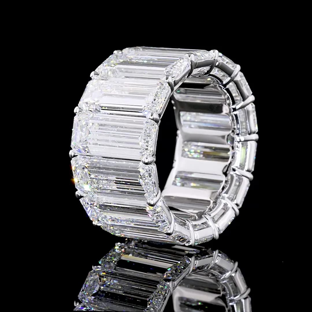 28 Carat Emerald Cut Eternity Band | Pure Radiance. Pure Luxury