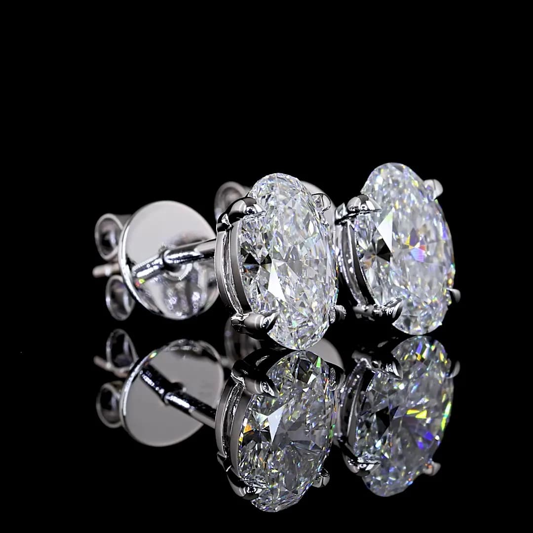 6 Carat Oval Cut Diamond Stud | Infinite Spark Collection Lifestyle